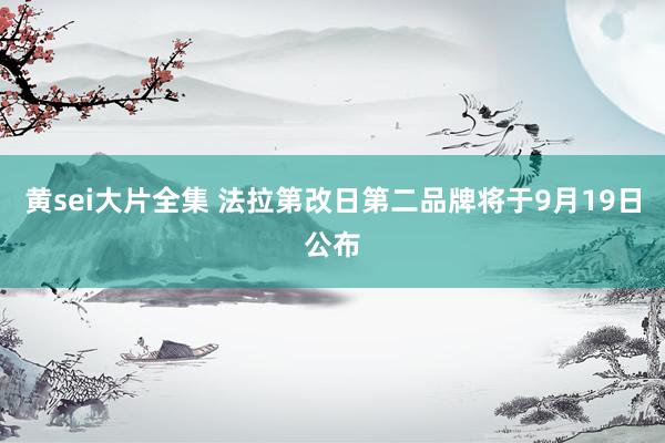 黄sei大片全集 法拉第改日第二品牌将于9月19日公布