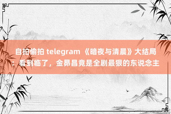 自拍偷拍 telegram 《暗夜与清晨》大结局：看到临了，金昴昌竟是全剧最狠的东说念主