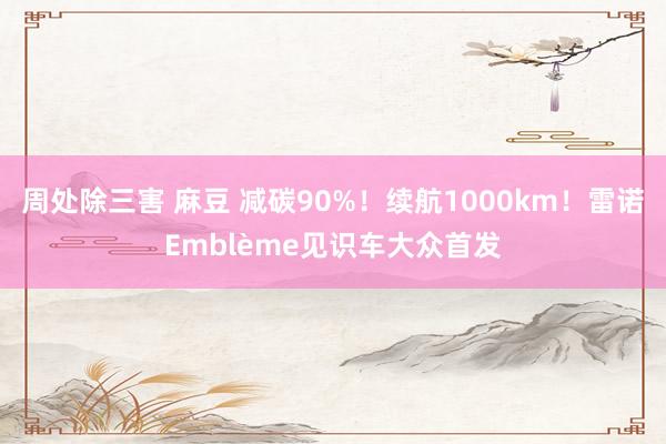 周处除三害 麻豆 减碳90%！续航1000km！雷诺Emblème见识车大众首发