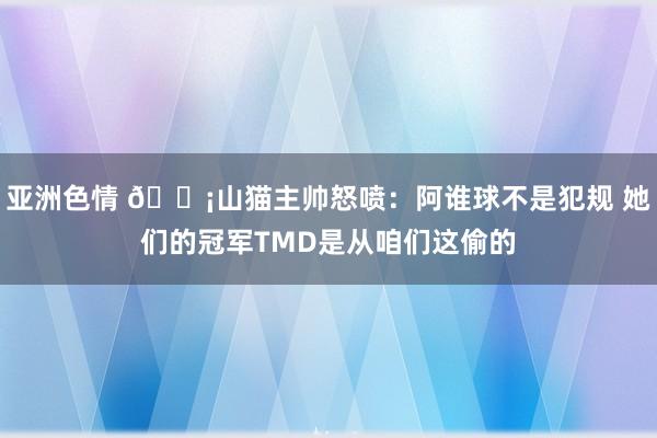 亚洲色情 😡山猫主帅怒喷：阿谁球不是犯规 她们的冠军TMD是从咱们这偷的