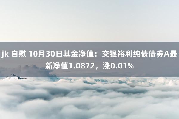 jk 自慰 10月30日基金净值：交银裕利纯债债券A最新净值1.0872，涨0.01%