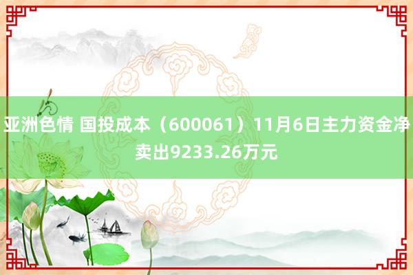 亚洲色情 国投成本（600061）11月6日主力资金净卖出9233.26万元