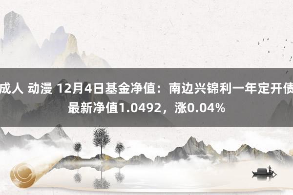 成人 动漫 12月4日基金净值：南边兴锦利一年定开债最新净值1.0492，涨0.04%