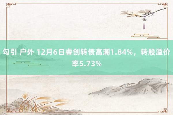 勾引 户外 12月6日睿创转债高潮1.84%，转股溢价率5.73%