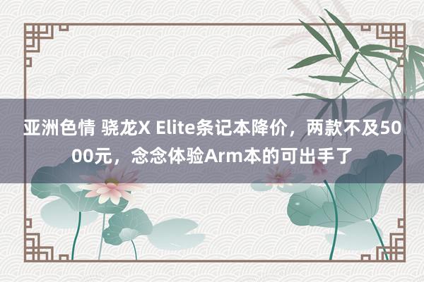 亚洲色情 骁龙X Elite条记本降价，两款不及5000元，念念体验Arm本的可出手了