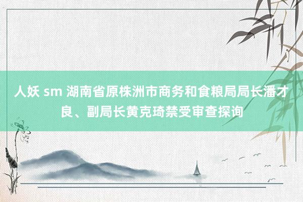 人妖 sm 湖南省原株洲市商务和食粮局局长潘才良、副局长黄克琦禁受审查探询