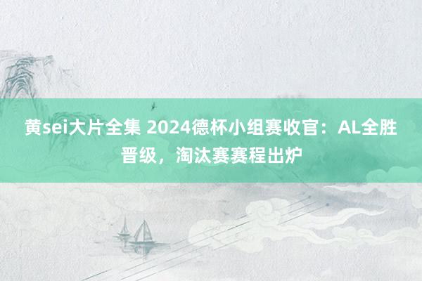 黄sei大片全集 2024德杯小组赛收官：AL全胜晋级，淘汰赛赛程出炉