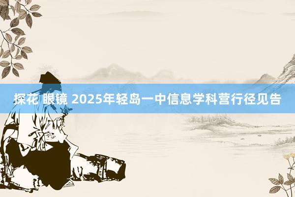 探花 眼镜 2025年轻岛一中信息学科营行径见告