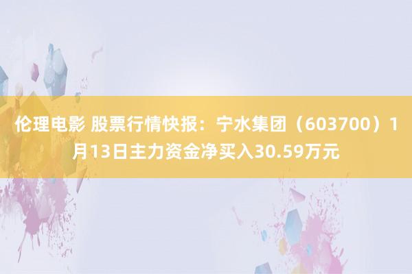 伦理电影 股票行情快报：宁水集团（603700）1月13日主力资金净买入30.59万元