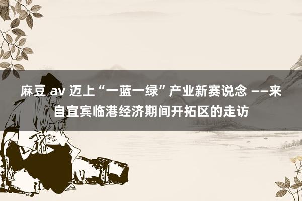 麻豆 av 迈上“一蓝一绿”产业新赛说念 ——来自宜宾临港经济期间开拓区的走访