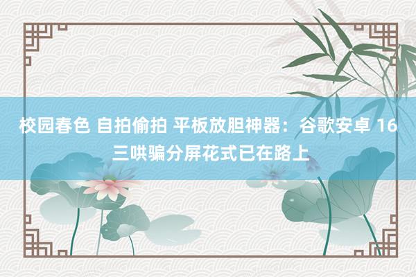 校园春色 自拍偷拍 平板放胆神器：谷歌安卓 16 三哄骗分屏花式已在路上